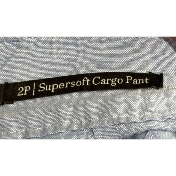 Talbots 2P Supersoft Cargo Pants 100% Cotton Blue - Picture 4 of 10